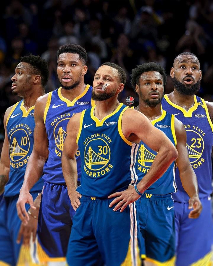 必一运动平台-抽象，美媒恶搞勇士下赛季阵容：库里+字母哥兄弟+詹姆斯父子